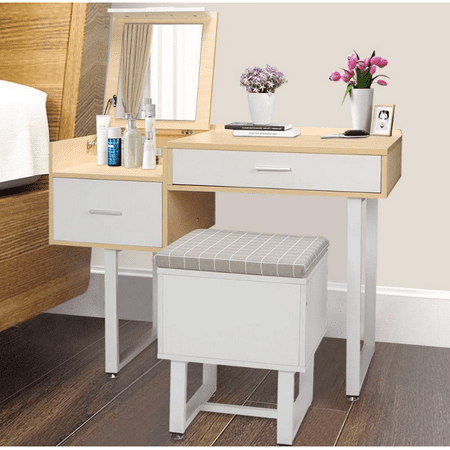 Dressing Table Ymiko Vanity Set With Mirror And Storage Stool