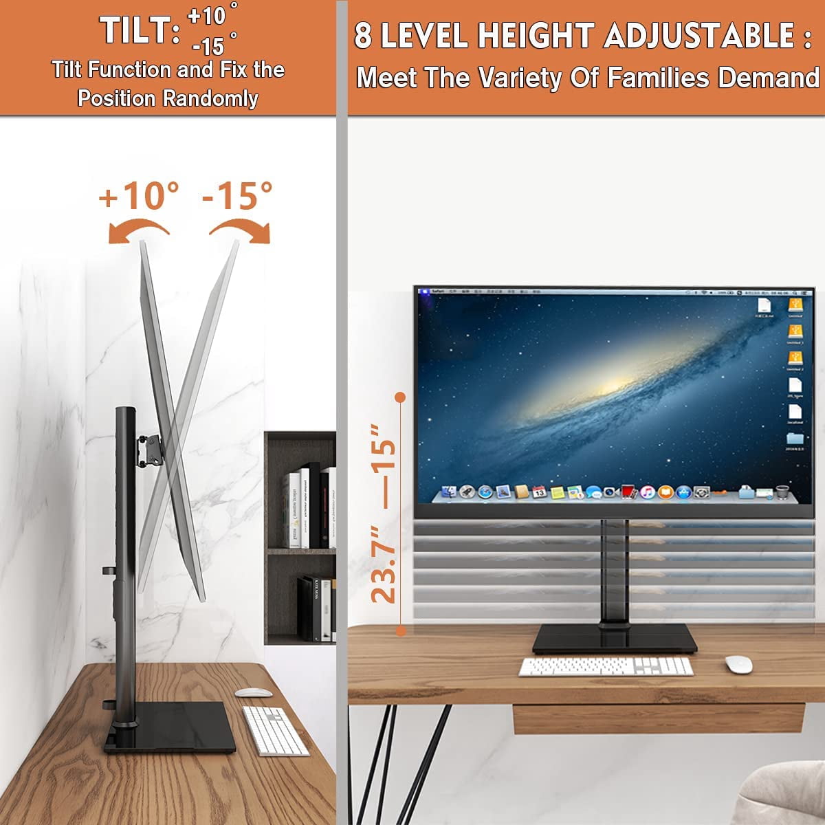 Single Monitor Stand Freestanding 27-43 
