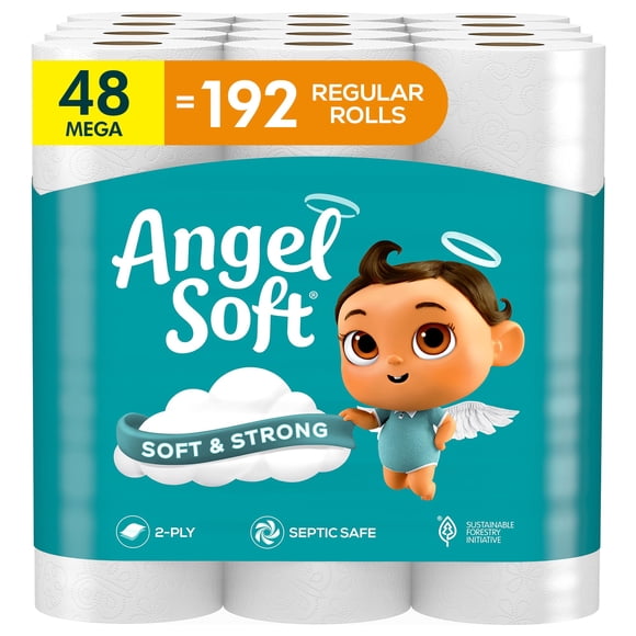 Papel higiénico Angel Soft 48 mega rollos = 192 rollos normales