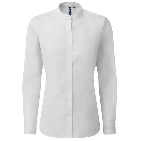 Premier Womens Banded Grandad Collar Formal Shirt