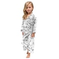 thumbnail image 4 of Hiiyo Ensemble de Pyjama Peint à la Main pour Grande Fille Imitation Soie Haut à Manches Longues Pantalon, 4 of 7