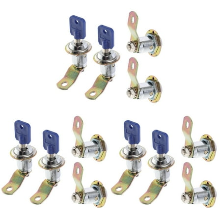 3 Sets Cabinet Locks with Keys for Cabinets Drawer Keyed Silver