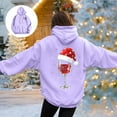 thumbnail image 4 of larppty Hoodies for Women Oversized Christmas Sweatshirt Loose Fit Cute Hoodie Drawstring Fall Pullover with Pocket (Purple, XL), 4 of 8