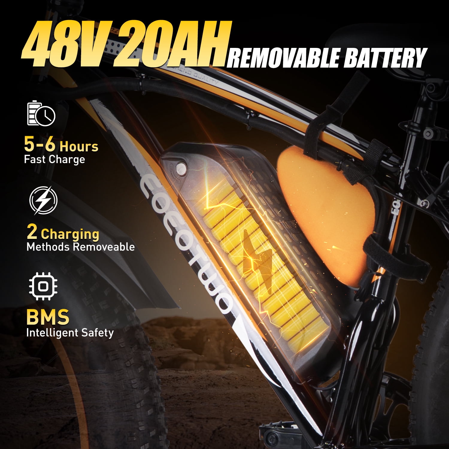26" Fat Tire Electric Bike for Adults, 1500W Peak Motor, 48V 20Ah Battery Up to 80 Miles, 30MPH Top Speed, 7-Speed, Front Suspension, Rear Rack, All-Terrain Off-Road E-Bike