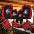 thumbnail image 4 of Mifsaly Christmas Family Pajamas Matching Sets 2025 Xmas Santa Print Raglan Long Sleeve Sleepwear Merry Bright Crewneck Patchwork Nightwear Plaid Long Pants with Pockets Festival Party Funny Outfits, 4 of 4