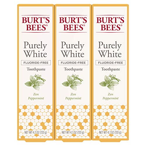 Burt'S Bees Dentifrice, Saveur Naturelle, Sans Fluorure Purement Blanc, Menthe Poivrée Zen, 4,7 Oz 3 Numérations