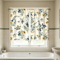 thumbnail image 4 of Beautynvta 2 Pack Floral Kitchen Curtains, Rod Pocket Light Filtering Short Window Drapes, Green Leaf Flower Printed Curtain Panels for Kitchen Bathroom Farmhouse Decor, 4 of 7