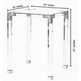 thumbnail image 7 of Square Acrylic Gold Metal Modern Tempered Glass End Side Table, 7 of 7