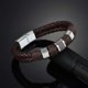 thumbnail image 4 of Pulsera de cuero tejido de aleación de PU con hebilla magnética para hombre, 4 of 4