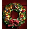 Ornament Wreath Wall Hanging w/ Lights Felt Applique Kit, 19X19