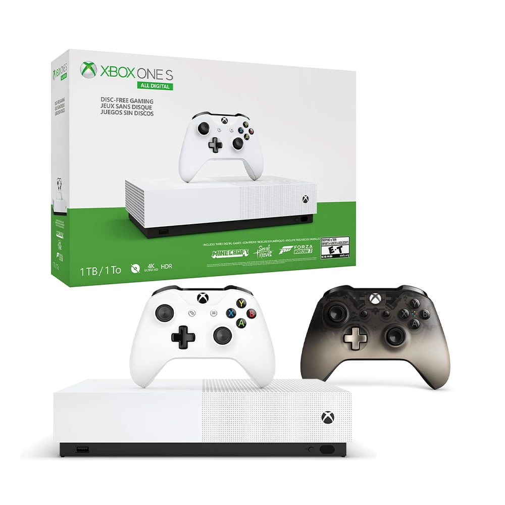 Xbox One S AllDigital Console + Controller + Xbox One Phantom Black Wirless Controller