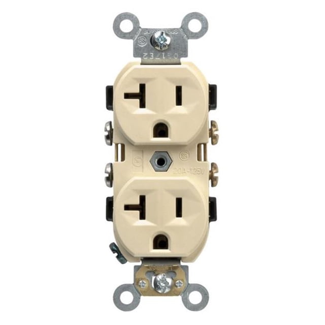CBR20-00I 20 amp Decorative Duplex Receptacle Ivory
