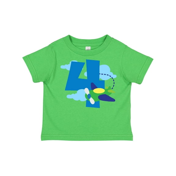 Inktastic 4th Birthday Airplane Pilot Childs Boys Toddler T-Shirt