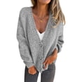 thumbnail image 1 of Suéter PRETTYGARDEN XXL Gris Oversize con Botones, 1 of 7