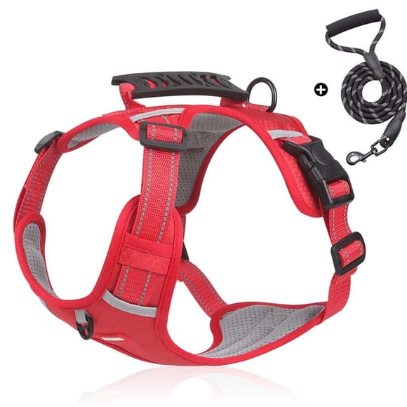 Fiudx Cinturón Reflectante para El Pecho, Arnés Ajustable para Perros Grandes, Correa de Nailon Resistente, Diseño Antiescape, Cómodo Panel Pectoral Acolchado, Paseos Seguros Al Aire Libre, Tallas Xs