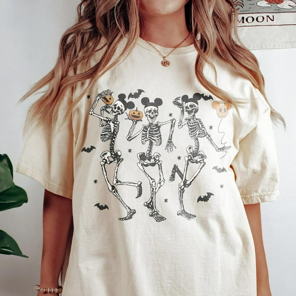 Spooky Disney Costume Party Shirt, Skeleton With Mickey Ears Drinking Coffee Tee, Castle Pumpkin Fall Graphic Tee, Costume Party 2025 Shirt, S-5Xl Shirt