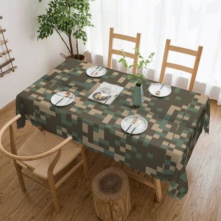 

Tablecloth Camouflage Background Table Cloth For Rectangle Tables Waterproof Resistant Picnic Table Covers For Kitchen Dining/Party(54x72in)