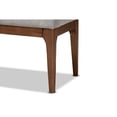 thumbnail image 4 of Baxton Studio Walsh Mid-Century Modern Grey Fabric Upholstered and Walnut Brown Finished Wood Dining Bench, 4 of 7