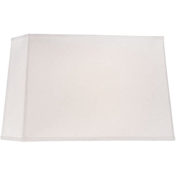 Large Rectangle Lamp Shade in White Linen Fabric with Spider Assembly