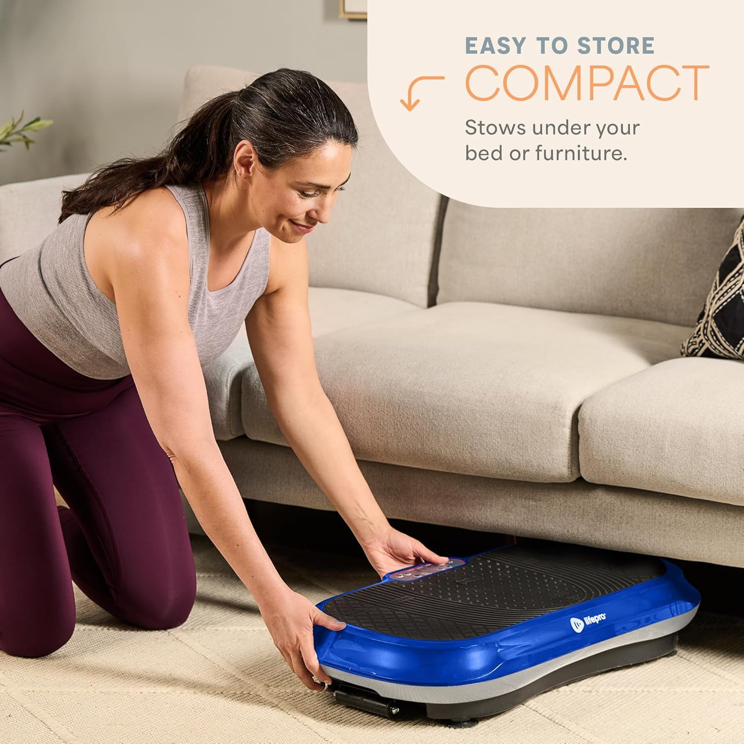 Lifepro Waver Vibration Plate Exercise Machine – Full Body Vibrating Plate for Lymphatic Drainage, Muscle Toning & Fat Loss – Includes Loop Bands, Remote & 99 Speed Settings - Blue