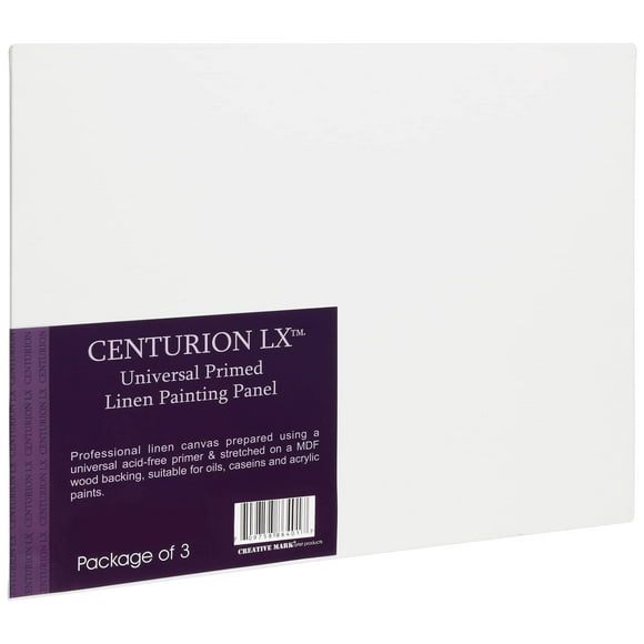 Centurion All-Media Primed Linen Panels - 9x12 3 Pack - 11oz Universal Primed Canvas Boards for Painting, Mounted on MDF Wood, Non-Warping, Ideal for Artists, Professionals, Painters, Students