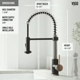 thumbnail image 6 of Vigo Vg02001k2 Edison 1.8 GPM 19" H Single Handle Single Hole Pre-Rinse Pull Down Kitchen, 6 of 13