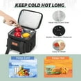 thumbnail image 5 of Holuxer Large Insulated Lunch Box for Men/Adults, Expandable Double-Deck Lunch Bag Durable with Shoulder Strap, Soft Leakproof Cooler Bags for Work Outdoor Picnic Trips, 20 Can/16 L, Black, Mesh, 5 of 9