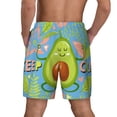 thumbnail image 3 of Kdxio Avocado Keep Calm Print Men'S Swim Trunks With Compression Liner 7 Inch Inseam Quick Dry Swim Shorts, 3 of 7