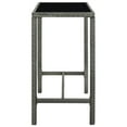 thumbnail image 3 of vidaXL Garden Bar Table Grey 130x60x110 cm Poly Rattan and Glass, 3 of 5
