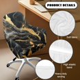 thumbnail image 5 of Xoenoiee Black Golden Marble Print Dining Room Chair Cover Velvet Curved Accent Chair Cover Armchair Cover Wingback Chair Protector Office Chair Cover for Kitchen Living Room, 5 of 7