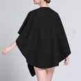 thumbnail image 4 of XPMWRP Women's Solid Color Open Front Cardigan Shawls Wrap Solid Color Poncho Ruana Cape Plus Size Knit Wraps for Fall Winter Black Free Size, 4 of 4