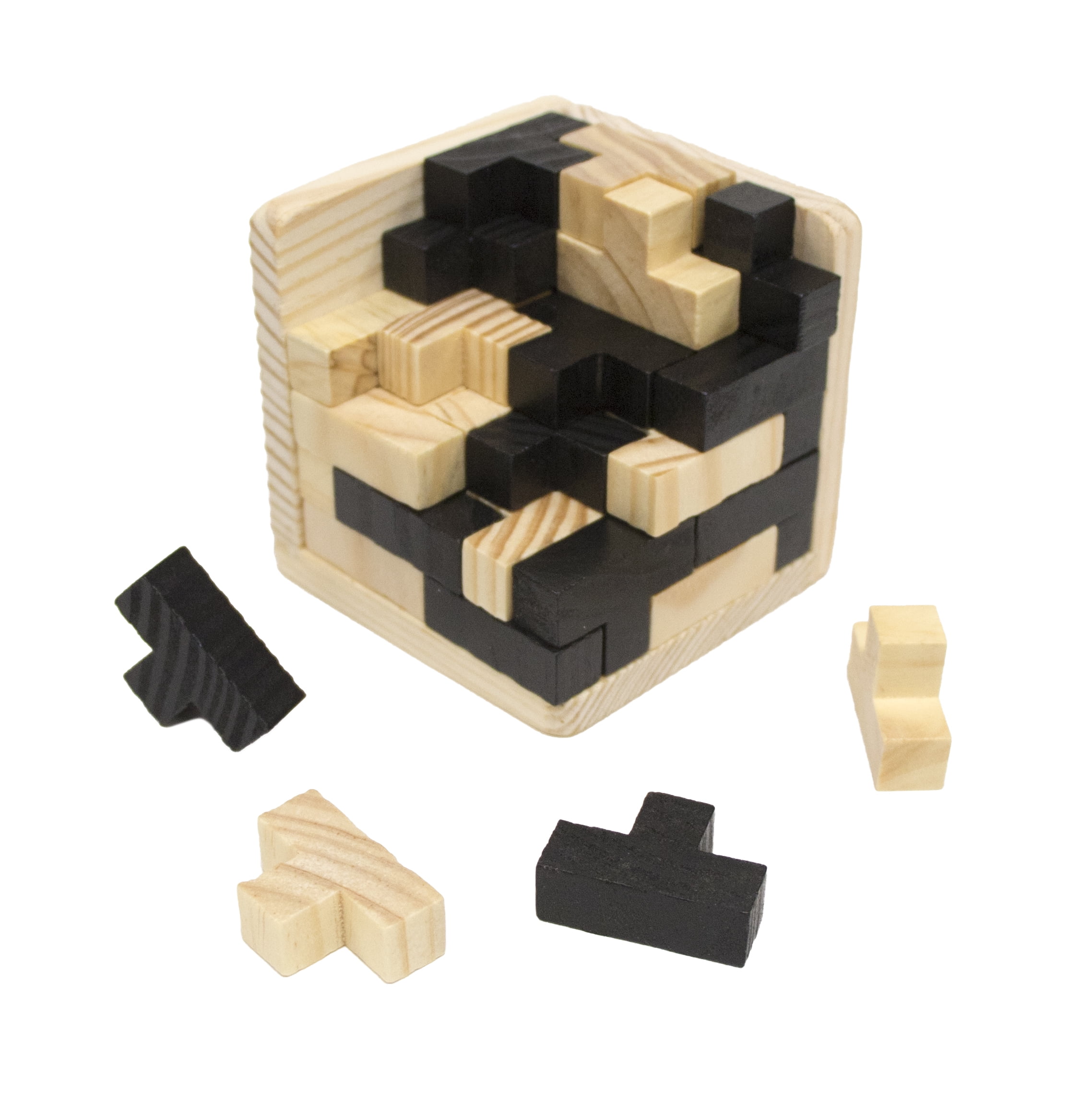3D Wooden Cube Puzzle Building Blocks 3D Brain Teaser Puzzle Toy Gift 