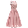 thumbnail image 4 of Vestido largo de mujer con cuello halter, vestido de cóctel para mujer, vestido de encaje de gasa, 4 of 8