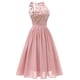 thumbnail image 4 of Vestido largo de mujer con cuello halter, vestido de cóctel para mujer, vestido de encaje de gasa, 4 of 8