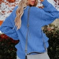 thumbnail image 4 of Ounisa Women's Blouse 2025 Fall Winter Oversized Pullover Sweater Trendy Crew Neck Long Sleeve Heathered Knit Jumper Tops, 4 of 6