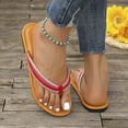 thumbnail image 6 of 2025 Sandals for Women Clearance, Xunlbb Summer New Women's Large Size Rhinestone Flat Toe Sandals Flat Everything Beach Slippers(Red,Size:39), 6 of 6