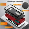 thumbnail image 2 of for iPhone SE Case 2022/2020, iPhone 7/8 Phone Case with Built in Kickstand, Shockproof/Dustproof/Drop Proof Military Grade Protective Cover for Apple iPhone SE/7/8 4.7"(Black/Red), 2 of 14