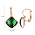 thumbnail image 2 of Yoursfs Green Zircon Dangle Earrings for Women Gold Plated Austria Crystal Square Piercing Earring Leverback Drop Earrings Fashion Jewelry Gifts, 2 of 5