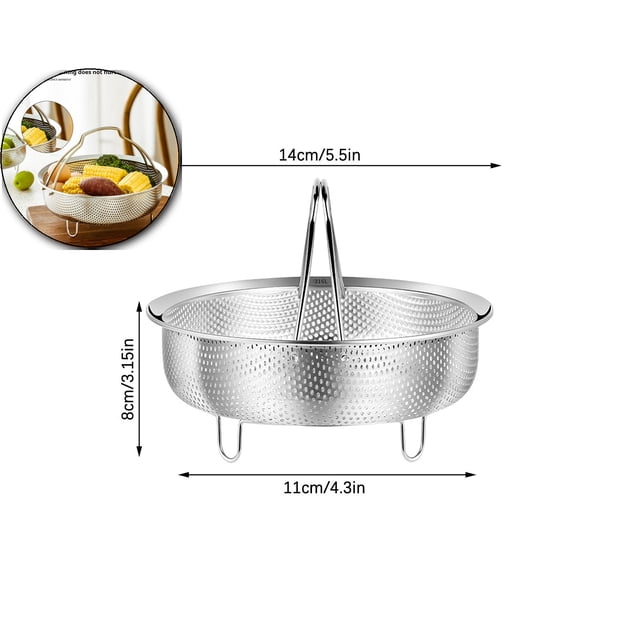Stainless Steel Steamer with Carrying Handle Three Legged Stand, Multifunctional Home Steamer, Essential for Healthy Cooking