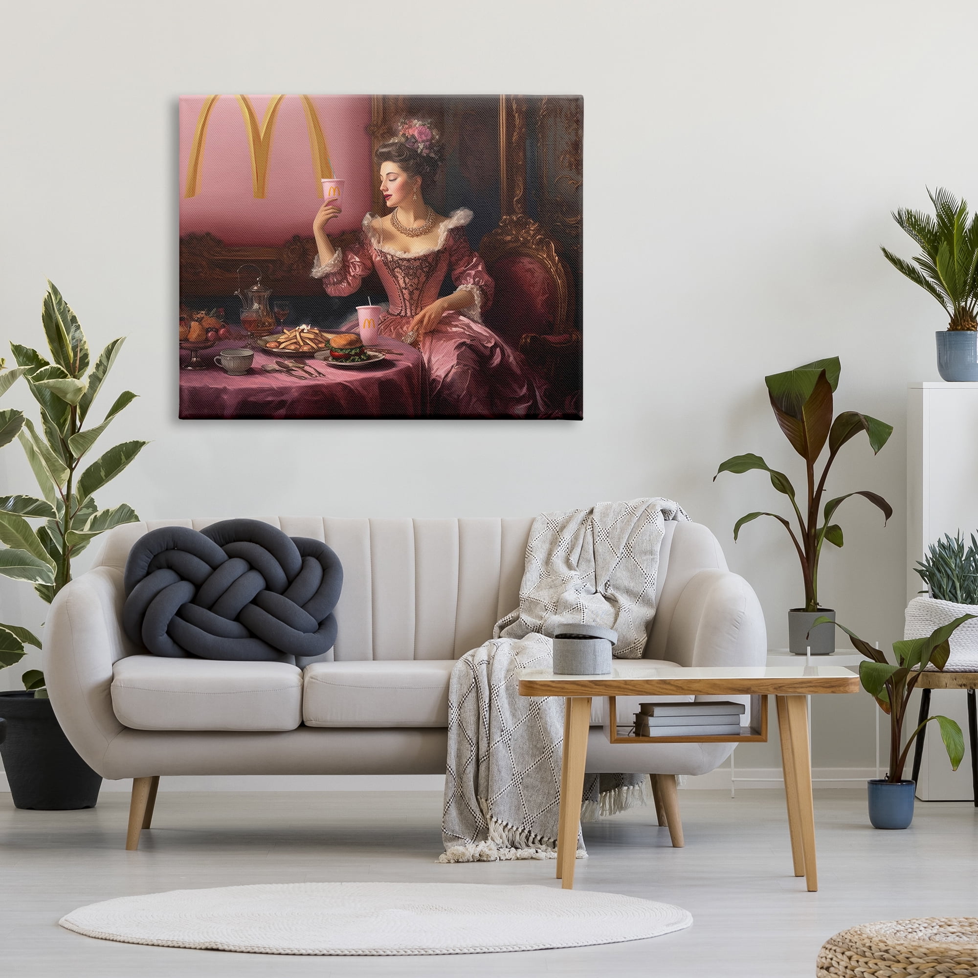 Stupell Industries Funny Classic Burger Meal Food & Beverage Painting Gallery Wrapped Canvas Print Wall Art, 48 x 36