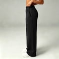 thumbnail image 6 of Womens Casual High Waist Straight Leg Pants Women's Casual Solid With Pocket Elastic Waist Pants Sweatpants Black M, 6 of 8