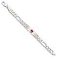 thumbnail image 2 of White Sterling Silver bracelet Medical Anchor Red 8.5 in 10 mm 9, 2 of 3