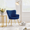 thumbnail image 3 of Yaheetech 2pcs Modern Velvet Upholstered Accent Chair with Wing Side for Living Room, Blue, 3 of 8