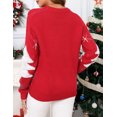 thumbnail image 6 of Christmas Sweaters for Women Reindeer Snowflake Holiday Ugly Knits Long Sleeve Pullover, 6 of 7