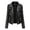Black, variant on Faux Leather Moto Biker Jacket for Women, Slim Fit Short Length, Stylish Long Sleeve Outerwear, 1 Piece, S-3XL, Plus Size Friendly