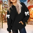 thumbnail image 2 of Ruyang Girls Cute Bowknot Hoodies Kids 3D Graphic Oversized Pullover Sweatshirts Spring Trendy Hooded Sweatshirts Sweater, 2 of 4