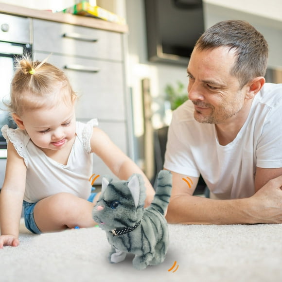 Juguete interactivo para perro robot | Mascota de peluche realista que camina, ladra y mueve la cola | Compañero emocional simulado para niños y familias