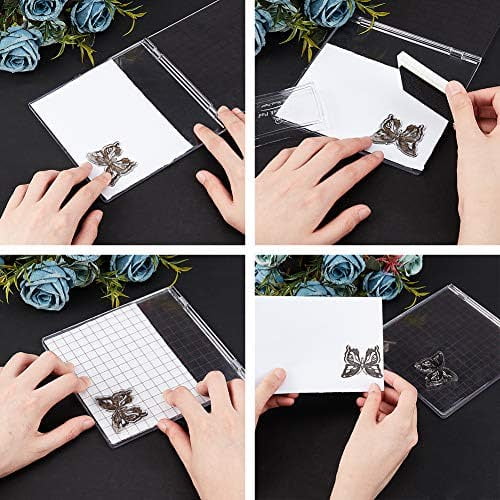 Acrylic Stamp Block 5.9x6.1 Perfect Positioning Stamping Clear Stamps  Scrapbook Craft Stamping Tool with Grid Lines for Card Making Scrapbooking  Journaling and Other Paper Crafts 