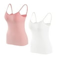 thumbnail image 2 of Njoeus Womens Summer Tops Camisole Tops for Women 2 Pack Camisole Tops for Women Shelf Bra Comfy Spaghetti Strap Tank Top with Built in Bras Basic Cami Undershirt Basics & Multipacks Summer Savings, 2 of 5