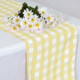 thumbnail image 3 of Efavormart Wholesale Gingham Checkered Polyester Dinner Table Top Wedding Catering Party Runner - WHITE / YELLOW - 14x108", 3 of 7